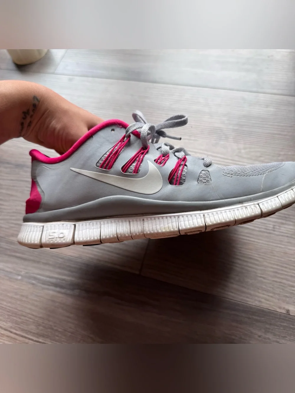 Nike Women’s Gray and Hot Pink Athletic Running Sneakers
